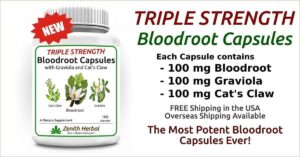 Triple Strength Capsules with Bloodroot, Cats Claw and Papaya