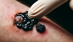 black salve for warts applied on skin